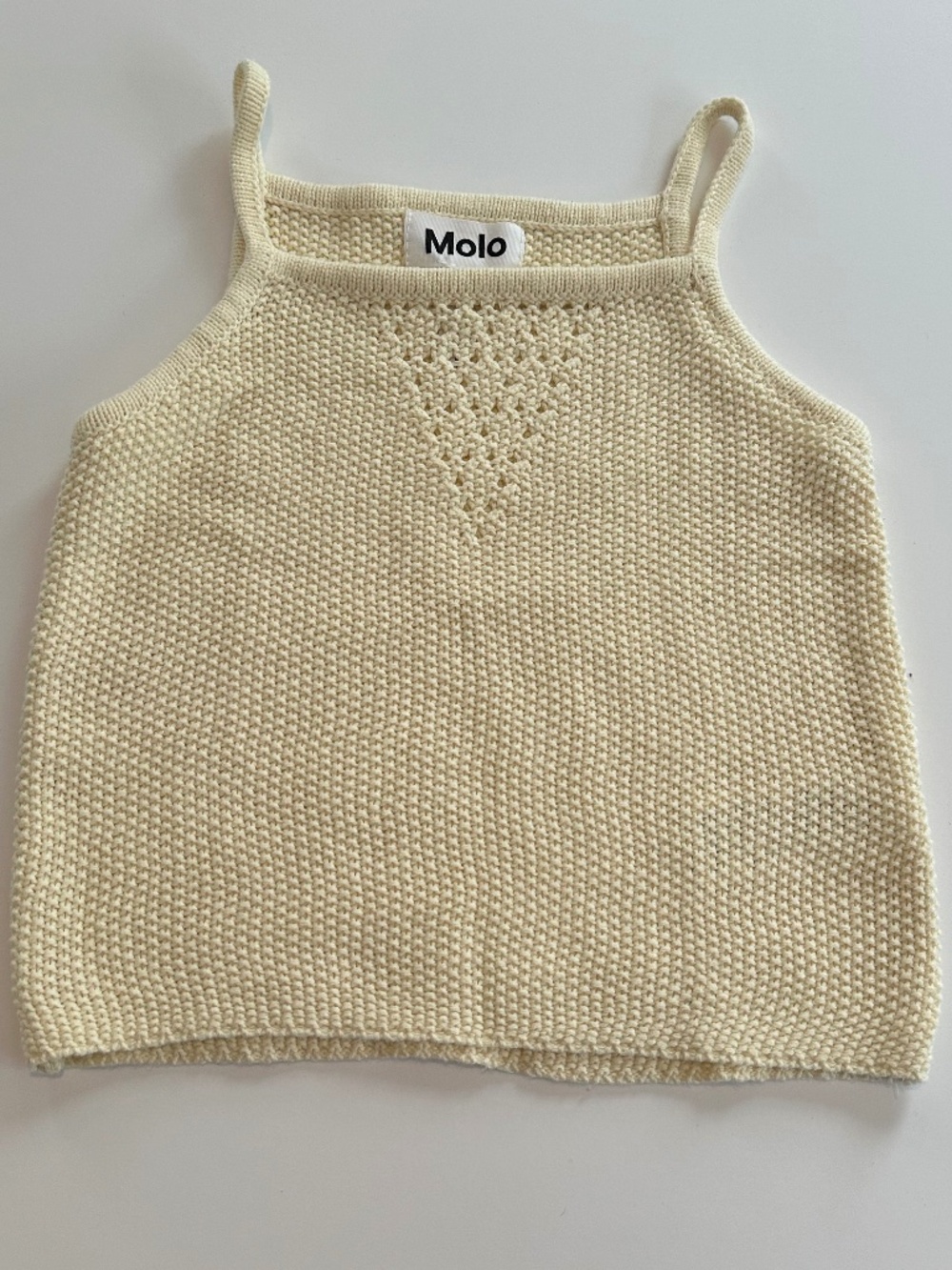 Molo | Girl's Ranita Knit Tank Top | Pearled Ivory | 3-4 (98-104)